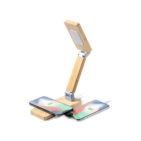 Horloge Multifonction Personnalisée Éco-responsable avec Chargeur et Lampe - Edres Matières : bambou livraison express 24h 48h