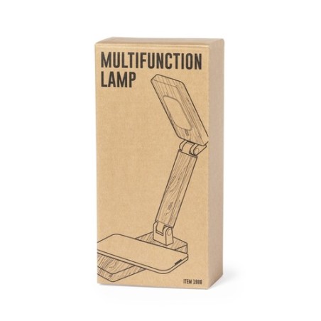 Horloge Multifonction Personnalisée Éco-responsable avec Chargeur et Lampe - Edres Matières : bambou objet promotionnel éco-resp