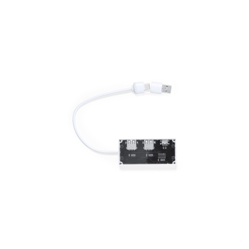 Hub USB Personnalisé High Tech - Hevan Couleurs : blanc