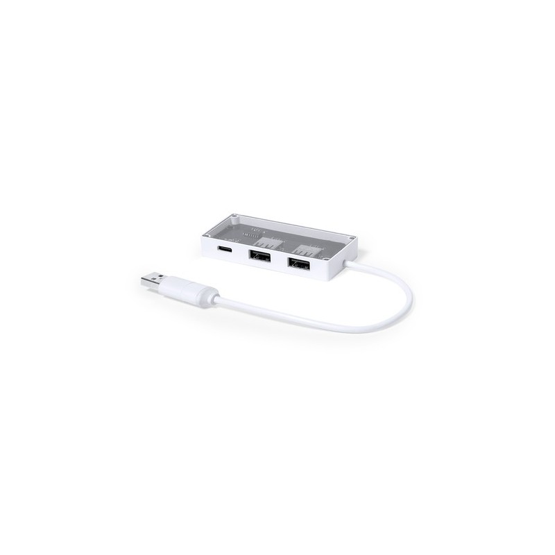 Hub USB Personnalisé High Tech - Hevan Couleurs : blanc personnalisable avec votre logo