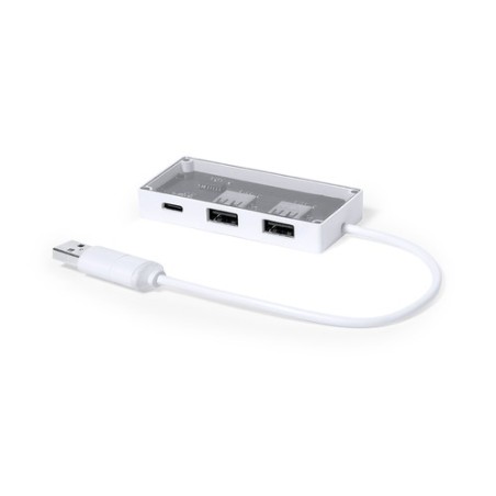 Hub USB Personnalisé High Tech - Hevan Couleurs : blanc personnalisable avec votre logo