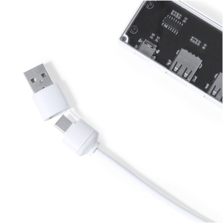 Hub USB Personnalisé High Tech - Hevan Couleurs : blanc cadeau entreprise pas cher
