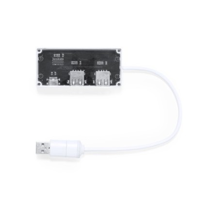 Hub USB Personnalisé High Tech - Hevan Couleurs : blanc impression haute définition