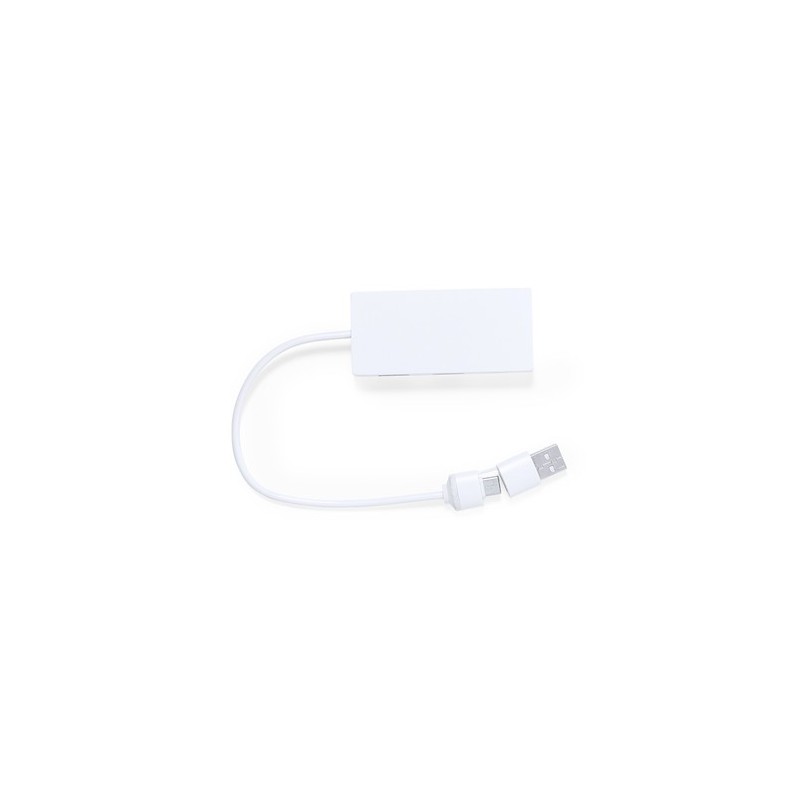 Hub USB Personnalisé High Tech - Hevan Couleurs : blanc marquage laser ultra précis