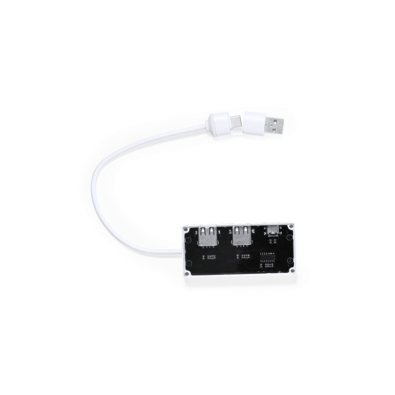 Hub USB Personnalisé High Tech - Hevan Couleurs : blanc cadeau collaborateur premium