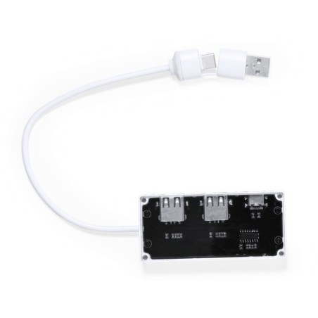 Hub USB Personnalisé High Tech - Hevan Couleurs : blanc cadeau collaborateur premium
