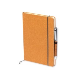 Set Éco-responsable Personnalisé de Cahier et Stylo Nauthax Matières : cuir recyclé Couleurs : marron 2