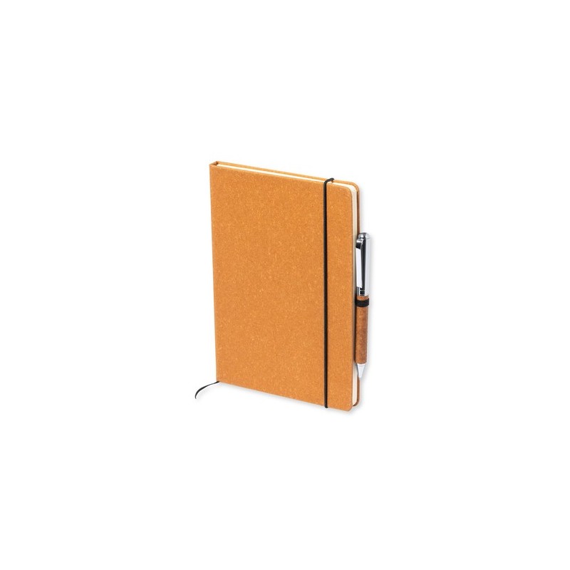 Set Éco-responsable Personnalisé de Cahier et Stylo Nauthax Matières : cuir recyclé Couleurs : marron personnalisable avec votre