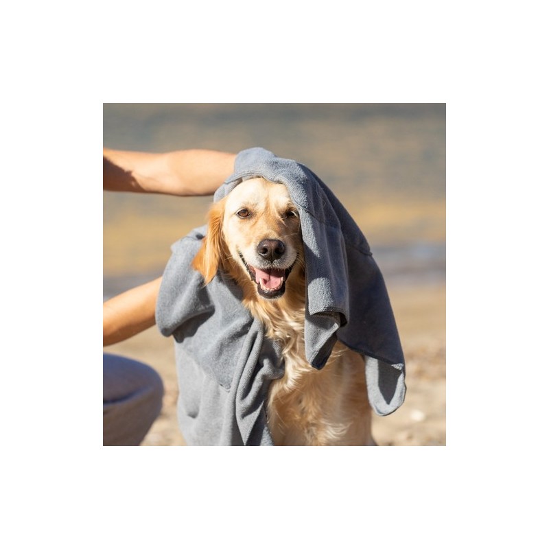 Serviette Personnalisée Éco-responsable pour Animaux de Compagnie Yelyn Matières : polyester Couleurs : gris marquage laser ultr