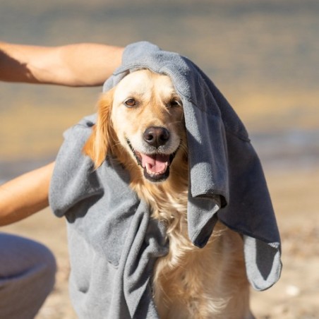 Serviette Personnalisée Éco-responsable pour Animaux de Compagnie Yelyn Matières : polyester Couleurs : gris marquage laser ultr