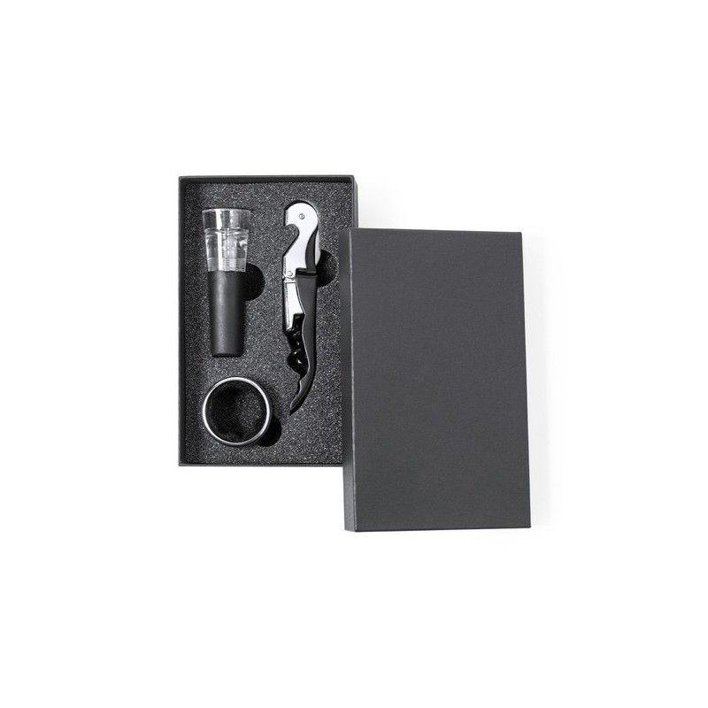 Coffret Accessoires à Vin Personnalisé Noarek Matières : carton personnalisable avec votre logo