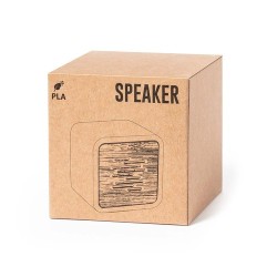 Enceinte Bluetooth Éco-responsable Haut-Parleur Pixie Matières : bambou Couleurs : blanc marquage laser ultra précis
