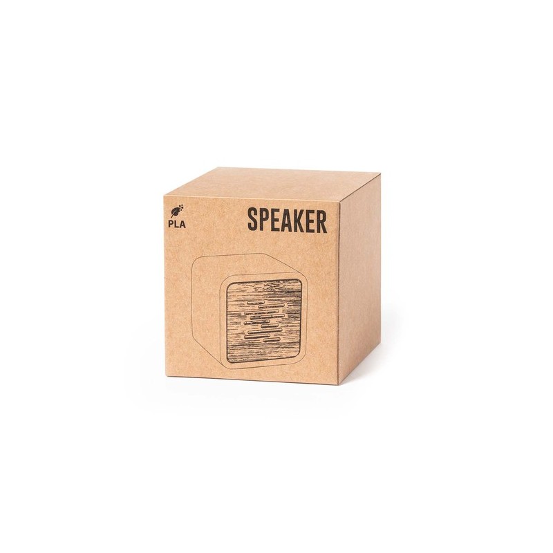 Enceinte Bluetooth Éco-responsable Haut-Parleur Pixie Matières : bambou Couleurs : blanc marquage laser ultra précis