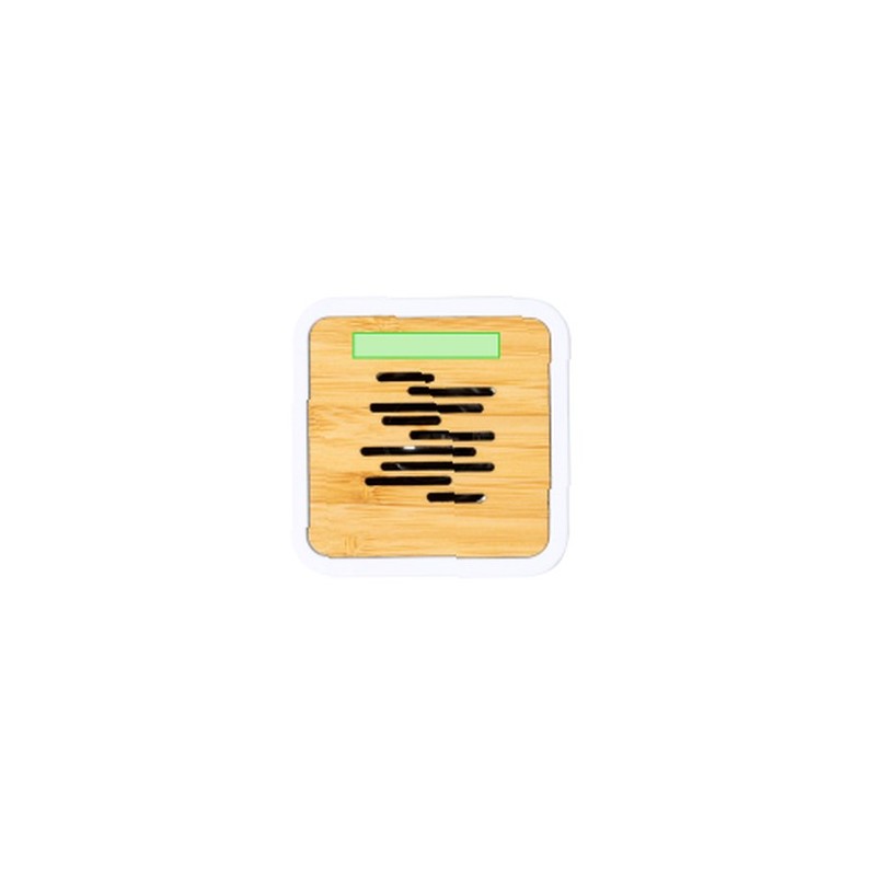 Enceinte Bluetooth Éco-responsable Haut-Parleur Pixie Matières : bambou Couleurs : blanc personnalisation rapide en France