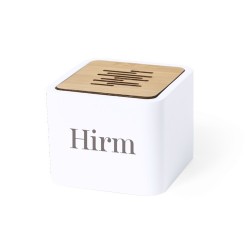 Enceinte Bluetooth Éco-responsable Haut-Parleur Pixie Matières : bambou Couleurs : blanc accessoire événementiel unique