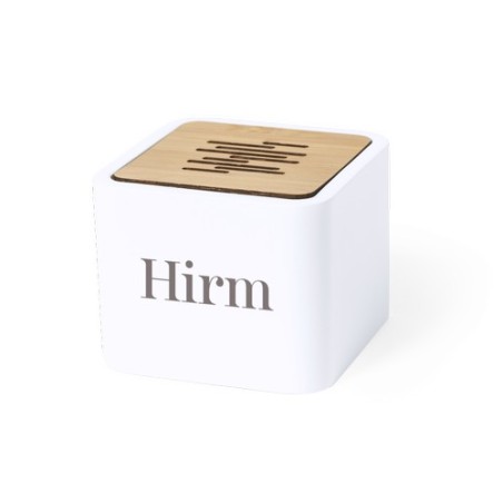 Enceinte Bluetooth Éco-responsable Haut-Parleur Pixie Matières : bambou Couleurs : blanc accessoire événementiel unique