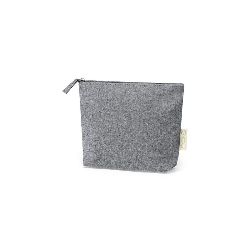 Trousse de Toilette Éco-responsable Personnalisée Pas Cher - Nécessaire Plaum Matières : coton recyclé Couleurs : noir objet pro