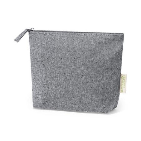 Trousse de Toilette Éco-responsable Personnalisée Pas Cher - Nécessaire Plaum Matières : coton recyclé Couleurs : noir objet pro