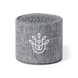Haut-Parleur Éco-responsable et Connecté Personnalisé Donny pas cher Couleurs : gris Matières : polyester recyclé