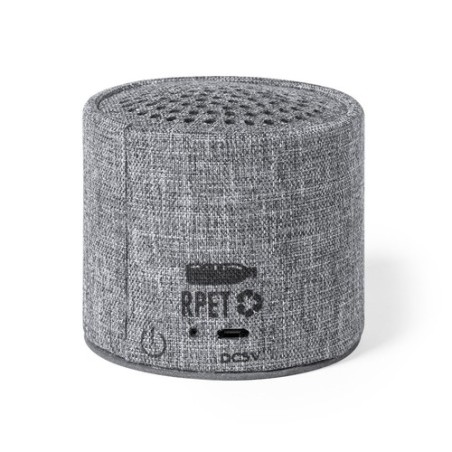 Haut-Parleur Éco-responsable et Connecté Personnalisé Donny pas cher Couleurs : gris Matières : polyester recyclé cadeau entrepr