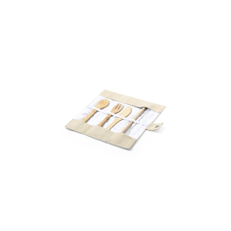 Set Éco-responsable de Couverts en Bambou Personnalisé - Corpax Matières : bambou impression haute définition