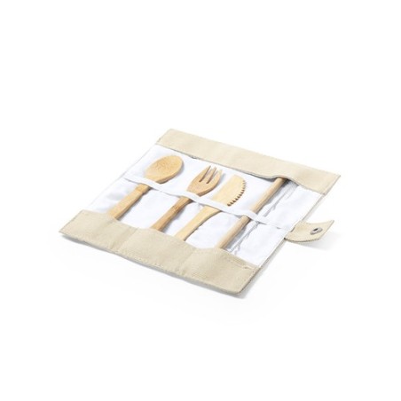 Set Éco-responsable de Couverts en Bambou Personnalisé - Corpax Matières : bambou impression haute définition