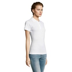 Polo polycoton personnalisé pour femme - PRIME Matières : PET Taille textile : L Couleurs : blanc cadeau affaires élégant