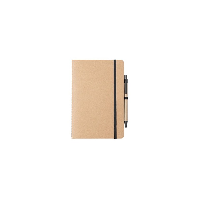 Cahier Pratique Éco-responsable en Carton Recyclé Esteka Matières : carton recyclé Couleurs : noir personnalisable avec votre lo