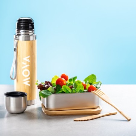 Gamelle Éco-responsable Personnalisée - Lunch Box pas cher Sariul Matières : bambou objet promotionnel éco-responsable