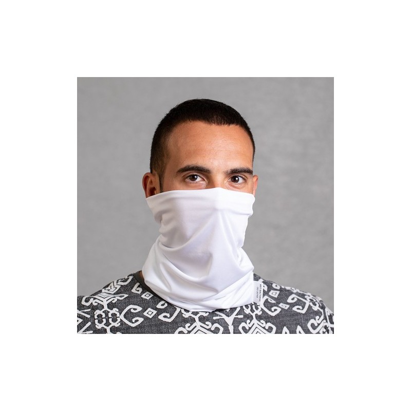 Tour de Cou Antibactérien Personnalisé Nical Matières : polyester Couleurs : blanc marquage laser ultra précis
