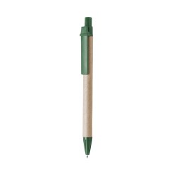 Stylo bille  personnalisé Compo Matières : carton recyclé Couleurs : vert