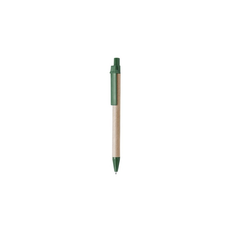 Stylo bille  personnalisé Compo Matières : carton recyclé Couleurs : vert
