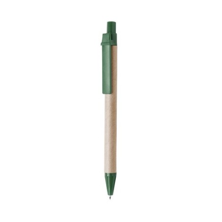 Stylo bille  personnalisé Compo Matières : carton recyclé Couleurs : vert