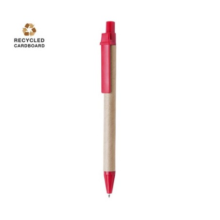 Stylo bille  personnalisé Compo Matières : carton recyclé Couleurs : vert marquage couleur éclatante