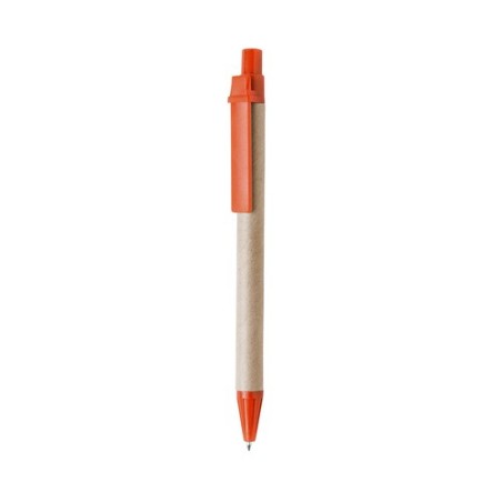 Stylo bille  personnalisé Compo Matières : carton recyclé Couleurs : vert marquage couleur éclatante