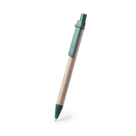 Stylo bille  personnalisé Compo Matières : carton recyclé Couleurs : vert marquage laser ultra précis