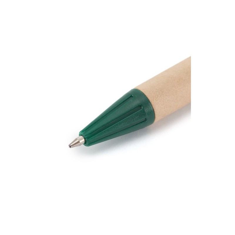 Stylo bille  personnalisé Compo Matières : carton recyclé Couleurs : vert goodies entreprise design