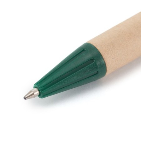 Stylo bille  personnalisé Compo Matières : carton recyclé Couleurs : vert goodies entreprise design
