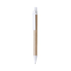 Stylo bille  personnalisé Compo Matières : carton recyclé Couleurs : blanc marquage laser ultra précis