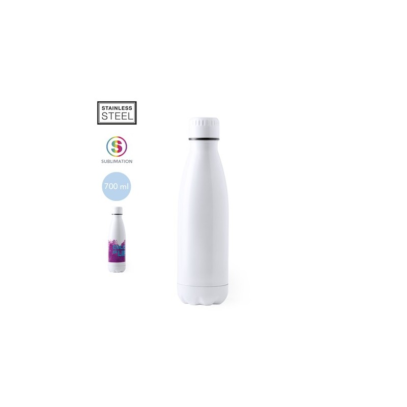 Gourde Éco-responsable 700ml en Acier Inoxydable Personnalisée Bayron Matières : acier inoxydable Couleurs : blanc personnalisab