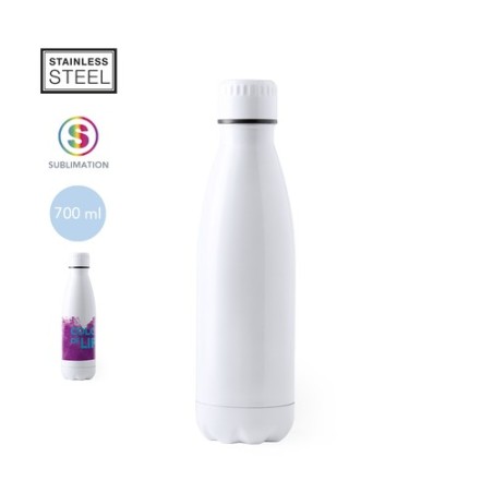 Gourde Éco-responsable 700ml en Acier Inoxydable Personnalisée Bayron Matières : acier inoxydable Couleurs : blanc personnalisab