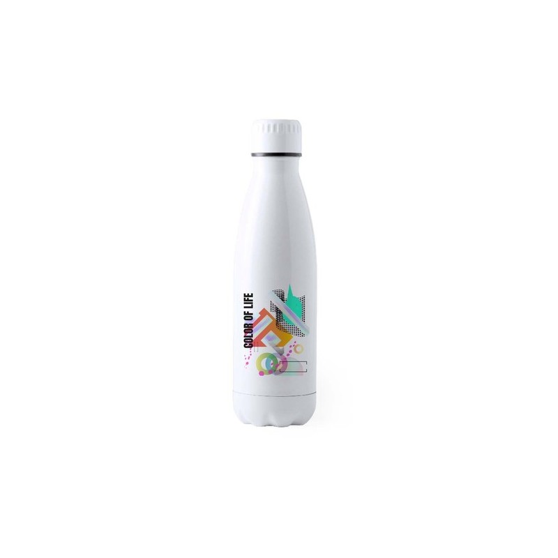 Gourde Éco-responsable 700ml en Acier Inoxydable Personnalisée Bayron Matières : acier inoxydable Couleurs : blanc goodies publi