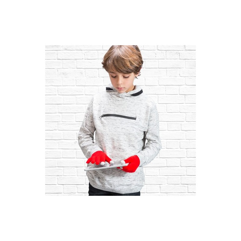 Gants Tactiles Personnalisés Éco-responsables pour Enfants Pigun Matières : acrylique Couleurs : bleu cadeau collaborateur premi