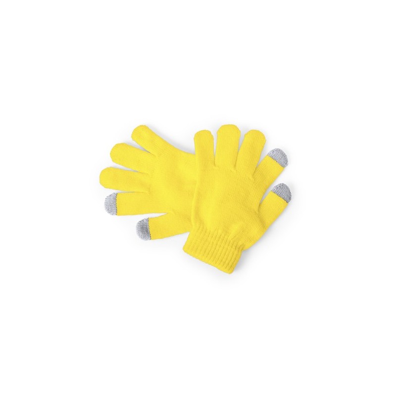 Gants Tactiles Personnalisés Éco-responsables pour Enfants Pigun Matières : acrylique Couleurs : jaune cadeau entreprise pas che