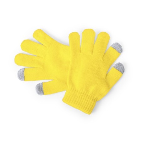 Gants Tactiles Personnalisés Éco-responsables pour Enfants Pigun Matières : acrylique Couleurs : jaune cadeau entreprise pas che