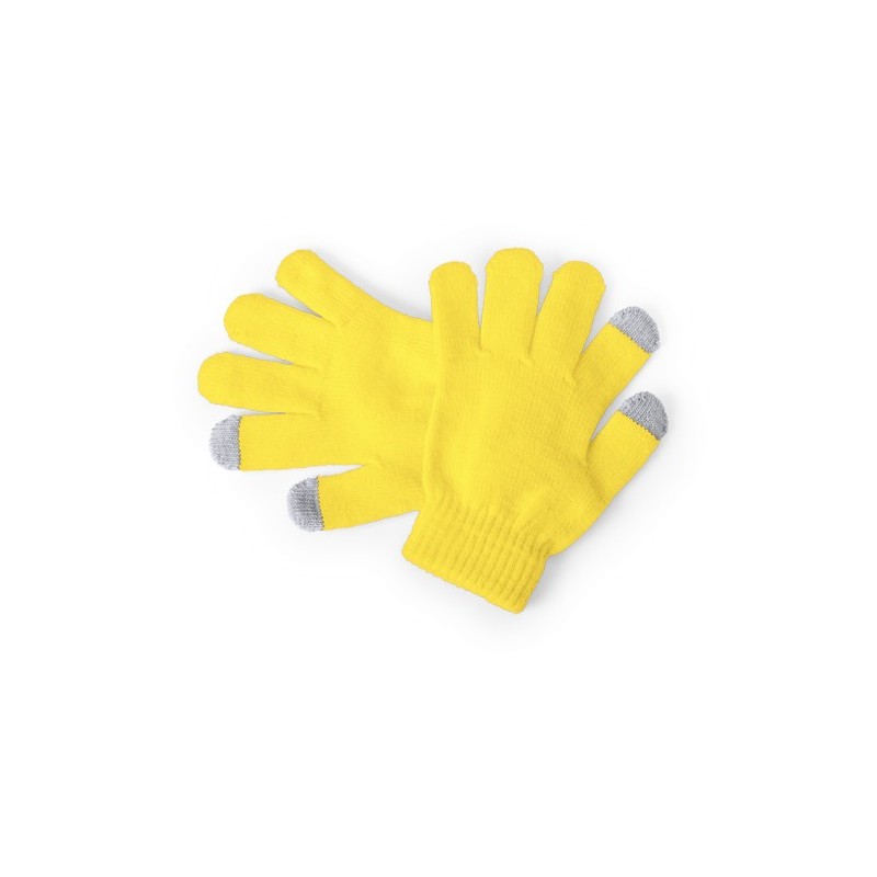 Gants Tactiles Personnalisés Éco-responsables pour Enfants Pigun Matières : acrylique Couleurs : jaune accessoire événementiel u