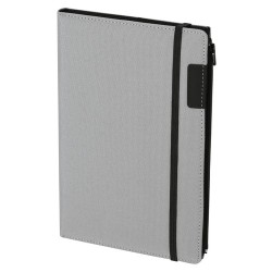 Bloc-notes étui personnalisé pas cher Katz Couleurs : gris Matières : polyester recyclé cadeau entreprise pas cher