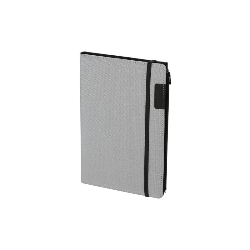 Bloc-notes étui personnalisé pas cher Katz Couleurs : gris Matières : polyester recyclé cadeau entreprise pas cher