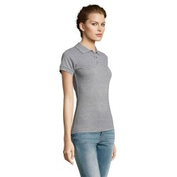 Polo polycoton personnalisé pour femme - PRIME Matières : PET Taille textile : L Couleurs : gris chiné livraison express 24h 48h