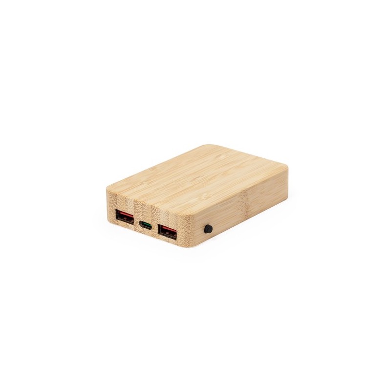 Batterie Éco-responsable Personnalisée 5000 mAh Power Bank Dominik pas cher Matières : bambou objet promotionnel éco-responsable